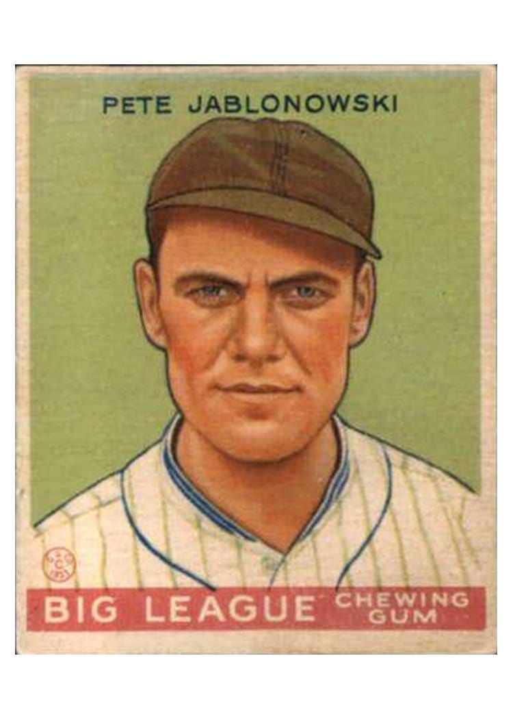 1934 World Wide Gum Pete Jablonowski #34 card