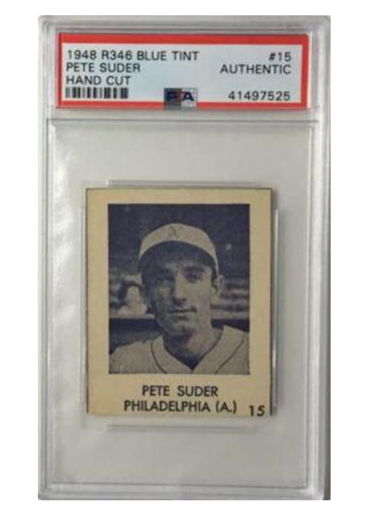 1948 R346 Blue Tint Pete Suder #15 card