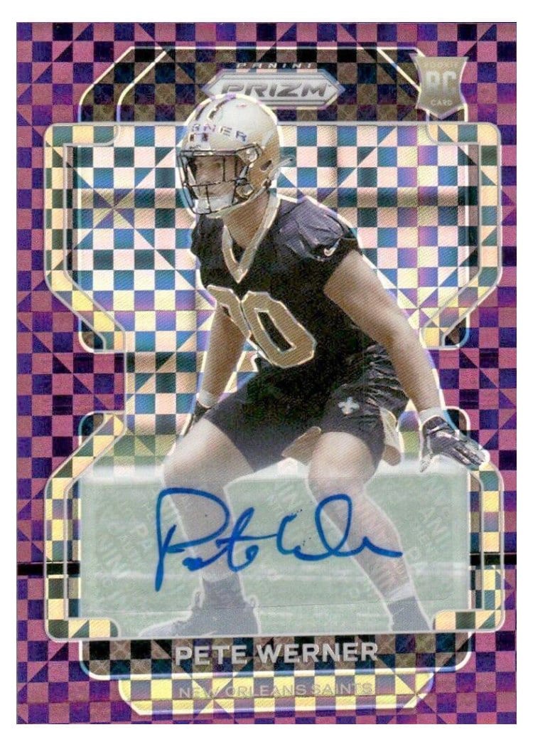2021 Panini Prizm Base Set Pete Werner Autograph Purple Power Prizm #391 card