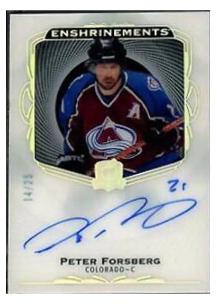 2021-22 Upper Deck The Cup Enshrinements Peter Forsberg #E-PF card