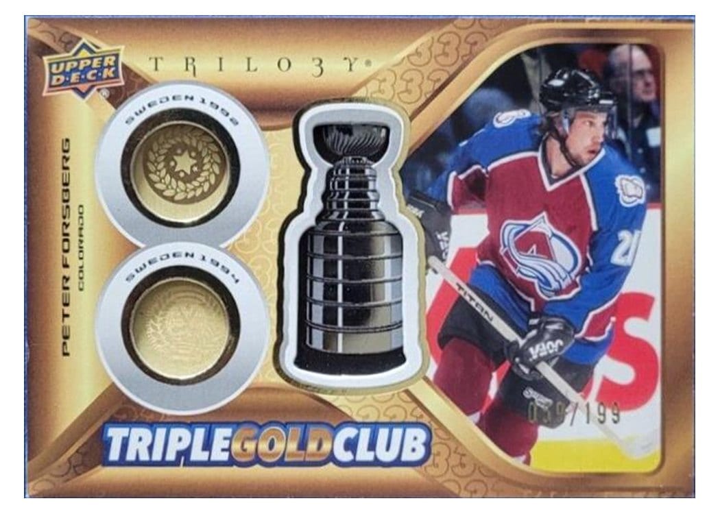2023-24 Upper Deck Trilogy Triple Gold Club Peter Forsberg #TGC-PF card