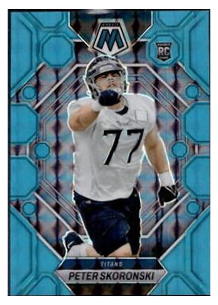 2023 Panini Mosaic Base Set Peter Skoronski Blue Fluorescent #355 card