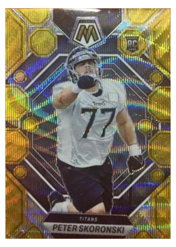 2023 Panini Mosaic Base Set Peter Skoronski Gold Wave #355 card