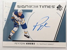 2023-24 SP Authentic Sign of the Times Auto Peyton Krebs #SOTT-PK card