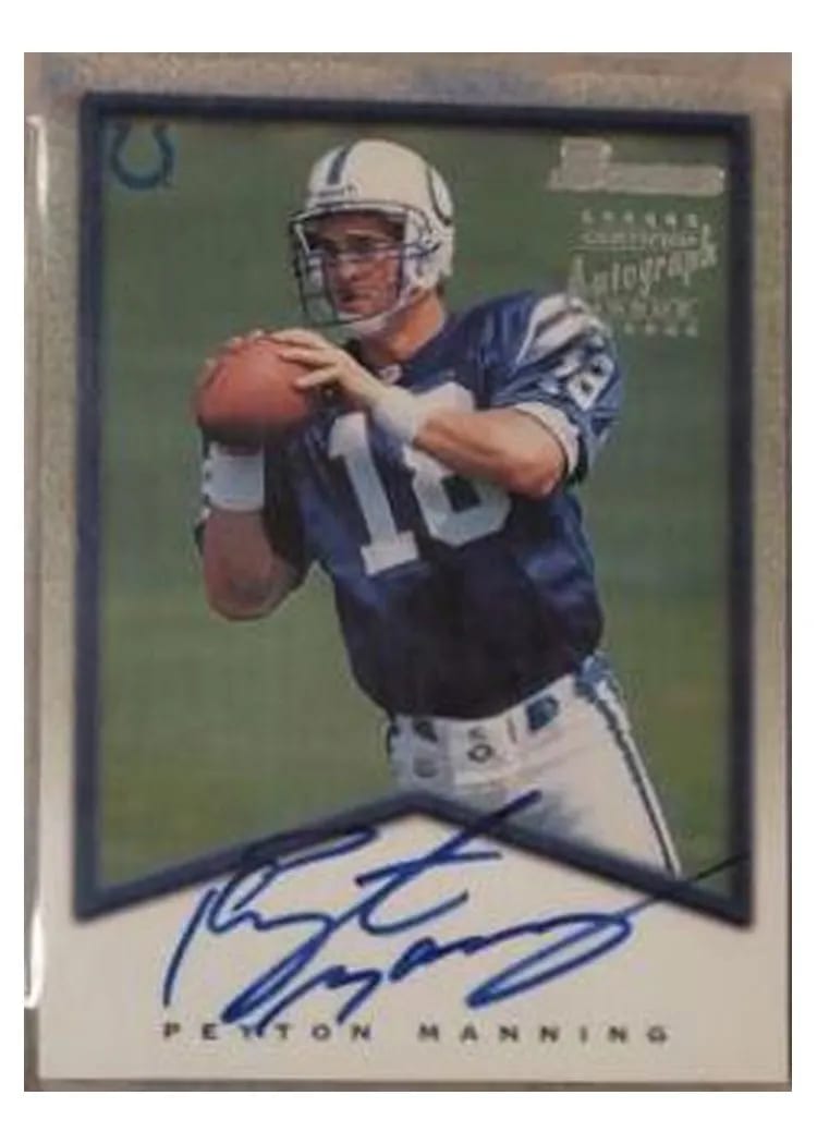 1998 Bowman Certified Autograph Peyton Manning #A1 card