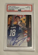 1998 Topps Certified Autograph Peyton Manning Bronze #A10 card