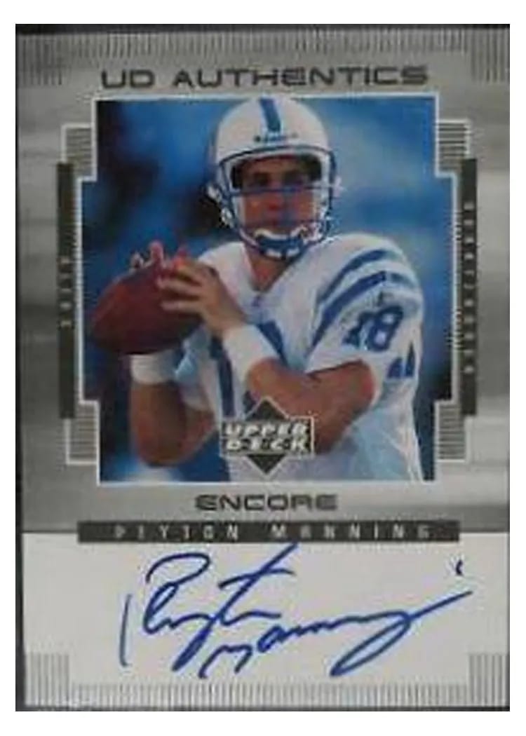 1999 Upper Deck Encore Authentics Peyton Manning #PM card