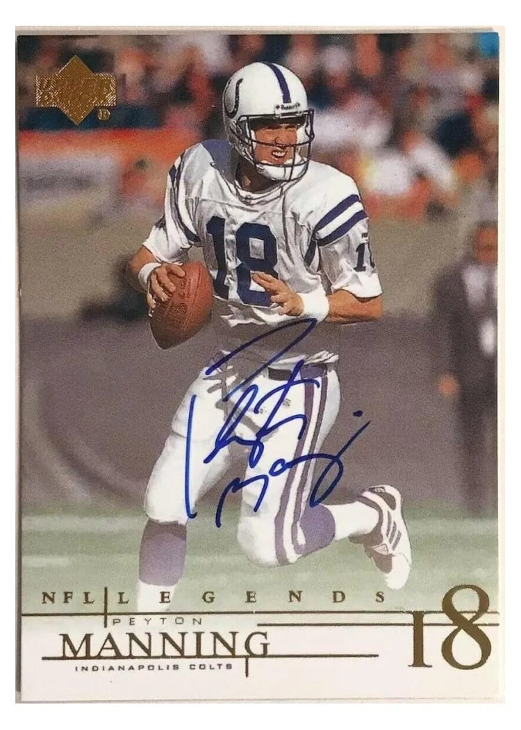 2000 Upper Deck Legends Autographs Peyton Manning card