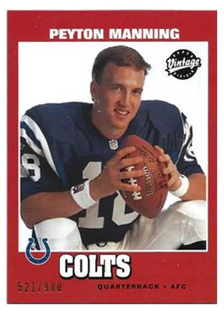 2000 Upper Deck Vintage Preview Peyton Manning #58 card