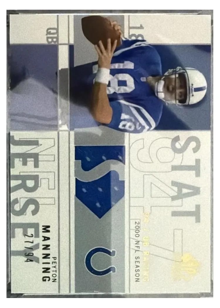 2001 SP Authentic Stat Jerseys Peyton Manning #SP-PM card