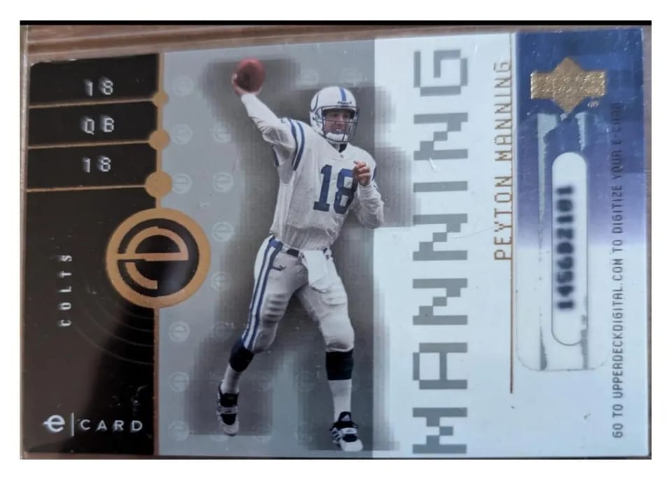 2001 Upper Deck E Card Peyton Manning #EPM card