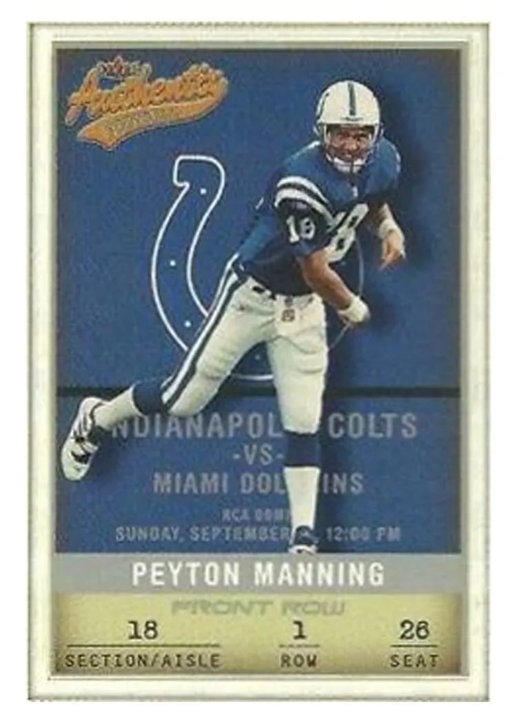 2002 Fleer Authentix Peyton Manning #43 card