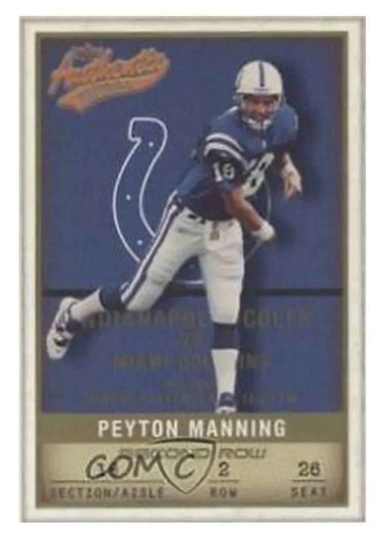2002 Fleer Authentix Peyton Manning #43 card