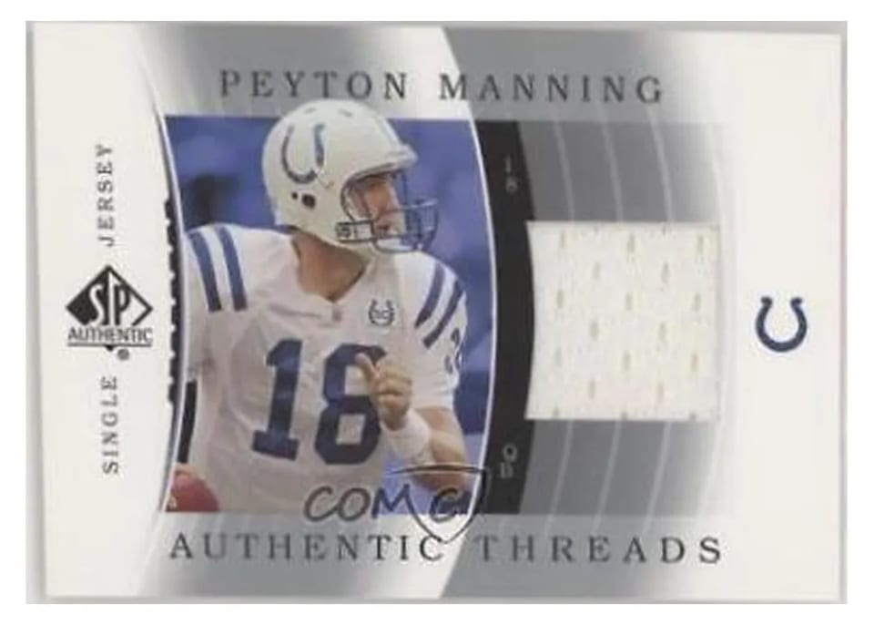 2003 SP Authentic Threads Peyton Manning #JC-PM card