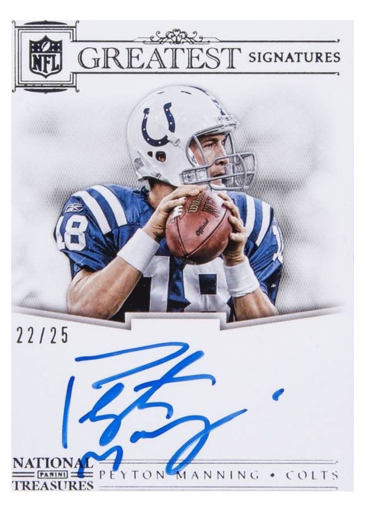 2017 Panini National Treasures NFL Greatest Signatures Peyton Manning #56 card