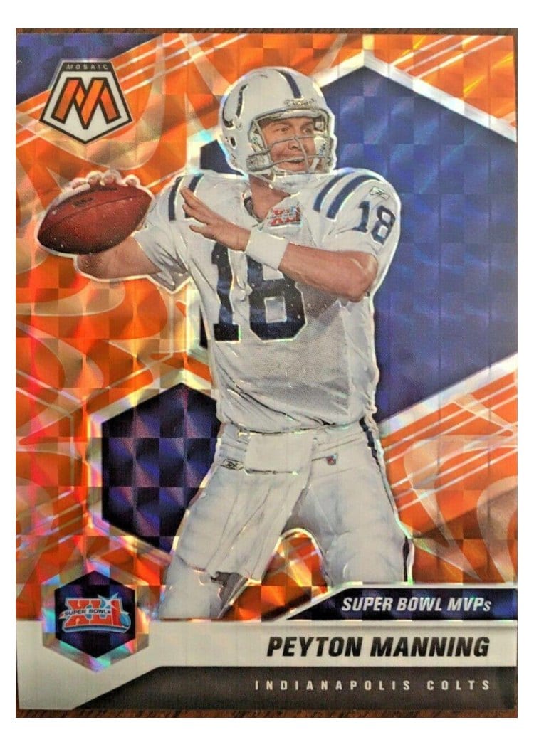 2021 Panini Mosaic Base Set Peyton Manning Reactive Orange Mosaic #287 card