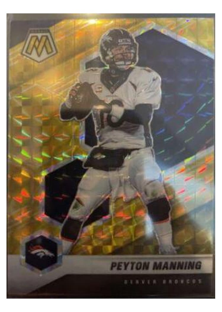 2021 Panini Mosaic Base Set Peyton Manning Gold Mosaic #67 card