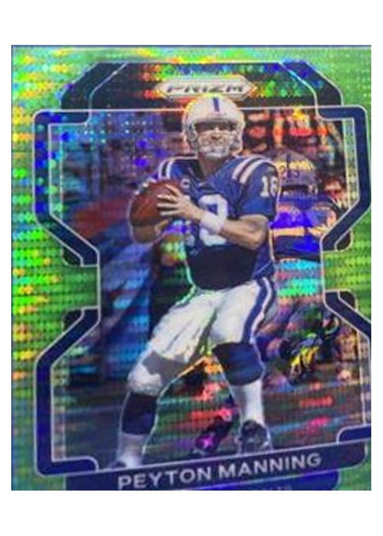 2021 Panini Prizm Base Set Peyton Manning Neon Green Pulsar Prizm #30 card