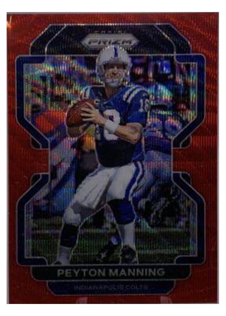2021 Panini Prizm Base Set Peyton Manning Red Wave Prizm #30 card