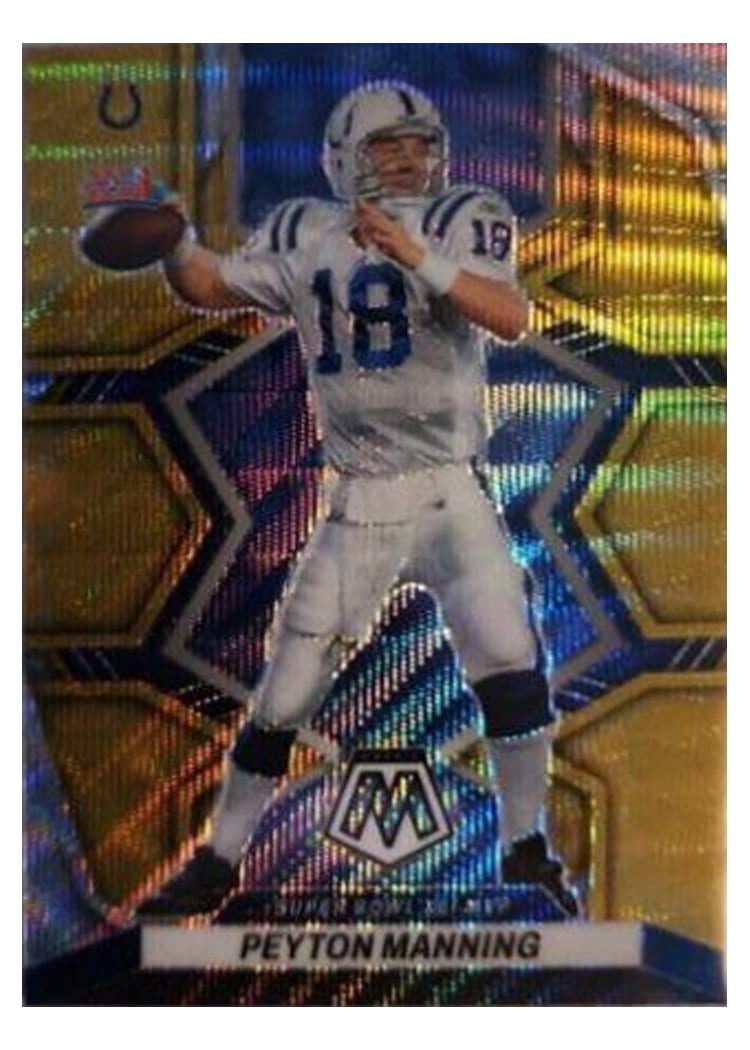 2022 Panini Mosaic Base Set Peyton Manning Gold Wave #298 card