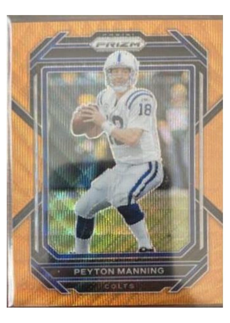 2022 Panini Prizm Base Set Peyton Manning Orange Wave #129 card