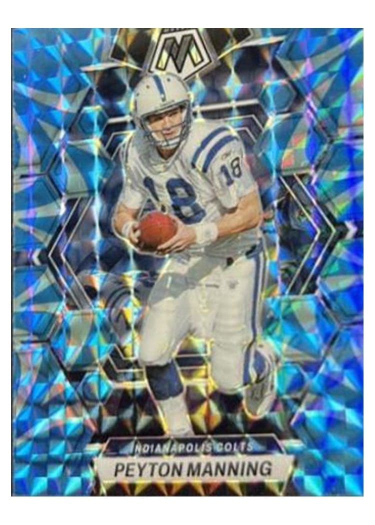 2023 Panini Mosaic Base Set Peyton Manning Reactive Blue #100 card