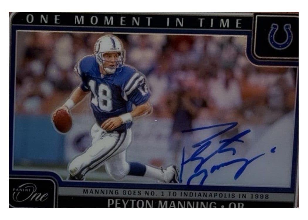Peyton Manning 2024 Panini One One Moment in Time Autographs card