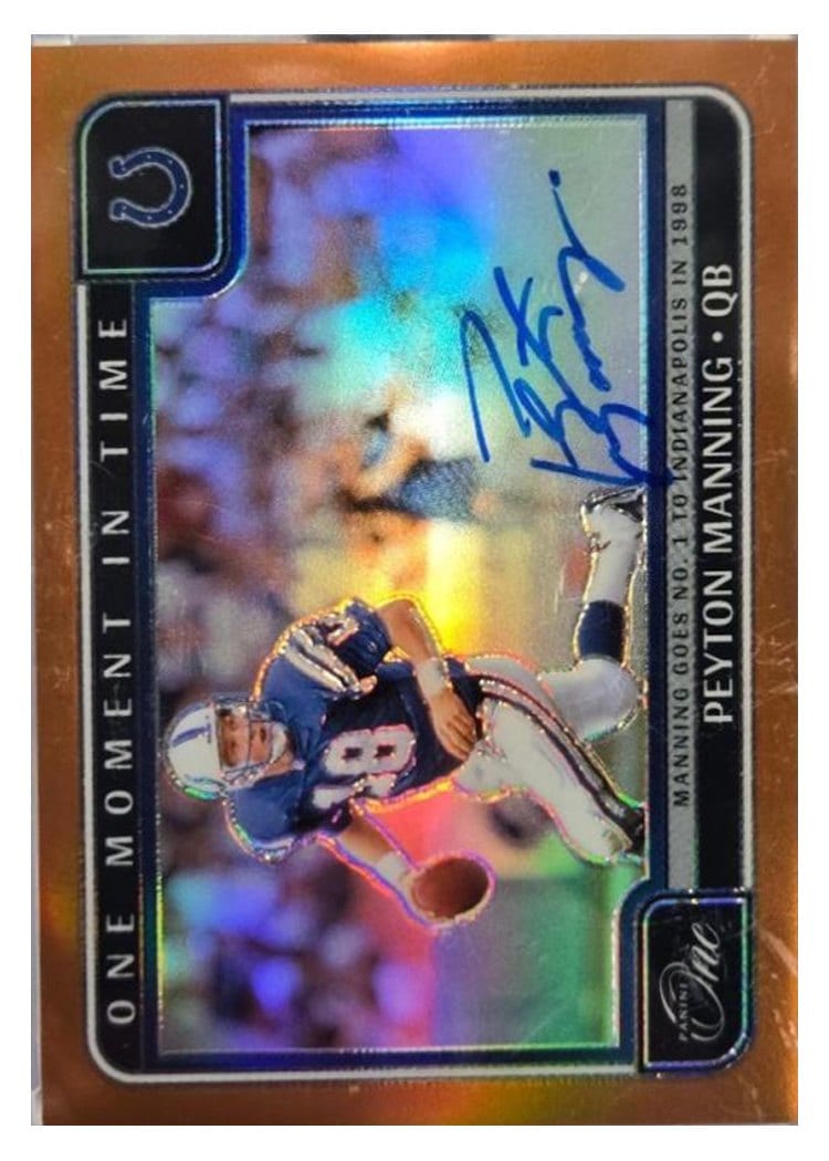 Peyton Manning 2024 Panini One One Moment in Time Autographs card