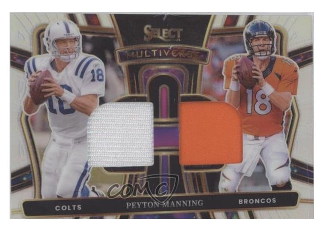 2024 Panini Select Multiverse Prizm Dual Relics Peyton Manning #20 card