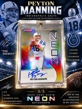 2025 Leaf Vivid Neon Autographs Peyton Manning #NA-PM1 card