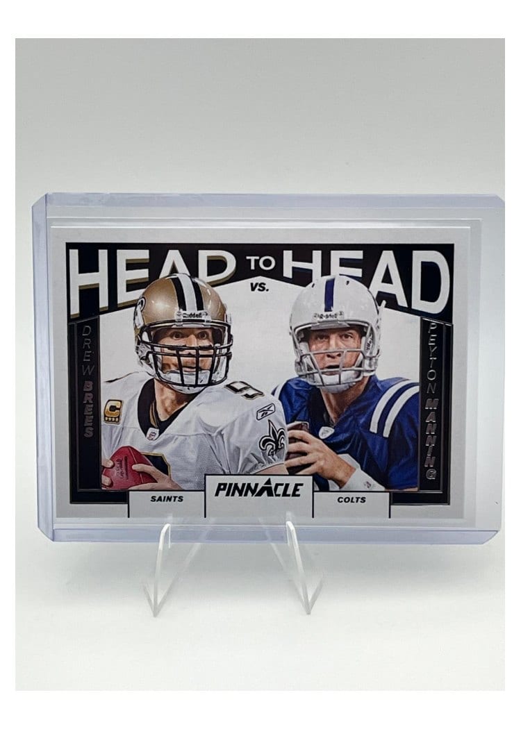 2024 Panini Encore Pinnacle Head to Head Peyton Manning/Drew Brees #9 card