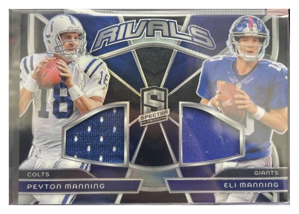 2024 Panini Spectra Rivals Relics Peyton Manning / Eli Manning #RVL-PMEM card