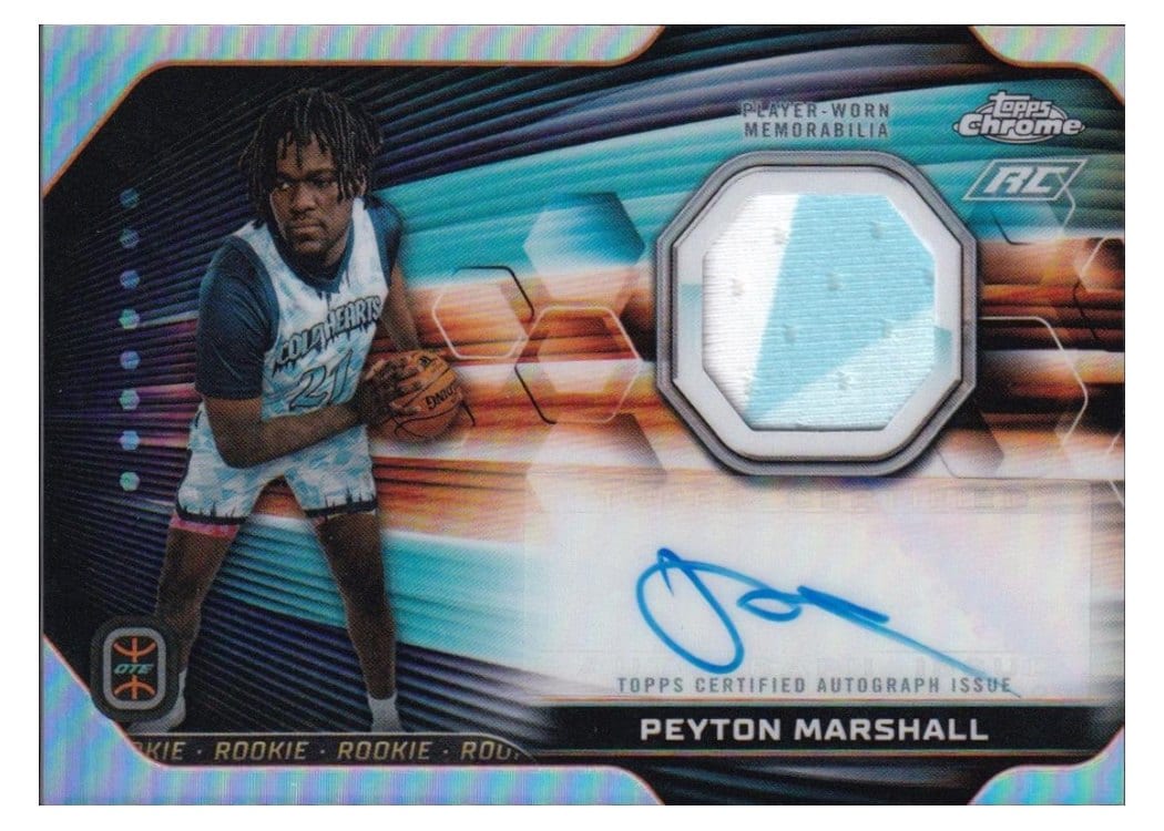 2023-24 Topps Chrome OTE Rookie Jersey Autographs Peyton Marshall #RJA-PM card