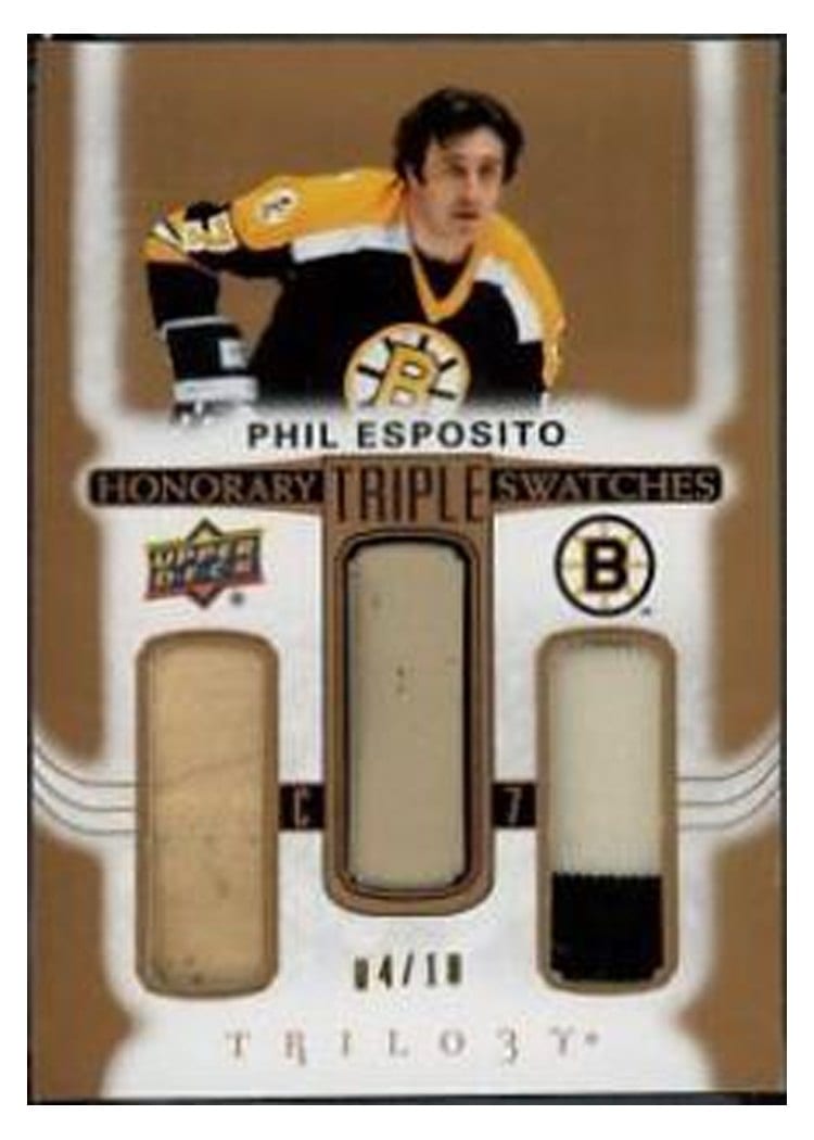 2022-23 Upper Deck Trilogy Honorary Triple Swatches Phil Esposito #HTS-PE