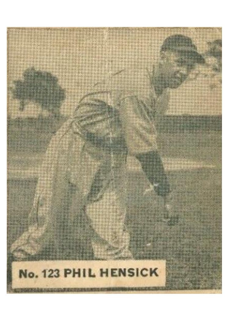 1936 World Wide Gum Phil Hensick #123 card