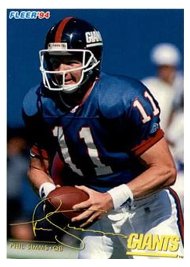 1994 Fleer Shell FACT Phil Simms #103 card