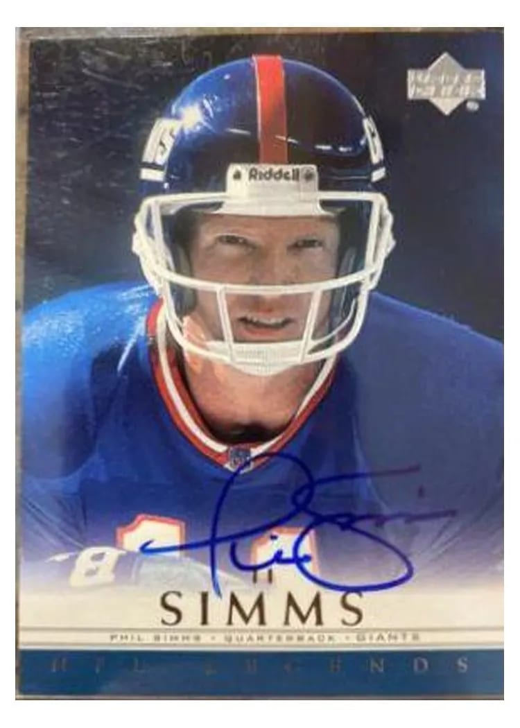 2000 Upper Deck Legends Autographs Phil Simms card