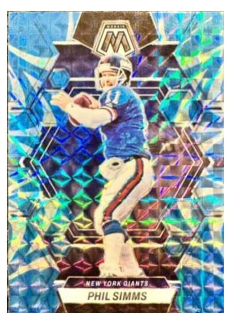 2023 Panini Mosaic Base Set Phil Simms Reactive Blue #183 card