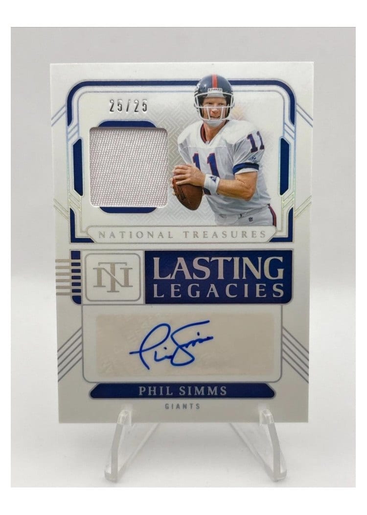 2024 Panini National Treasures Lasting Legacies Auto Relic Phil Simms #20 card