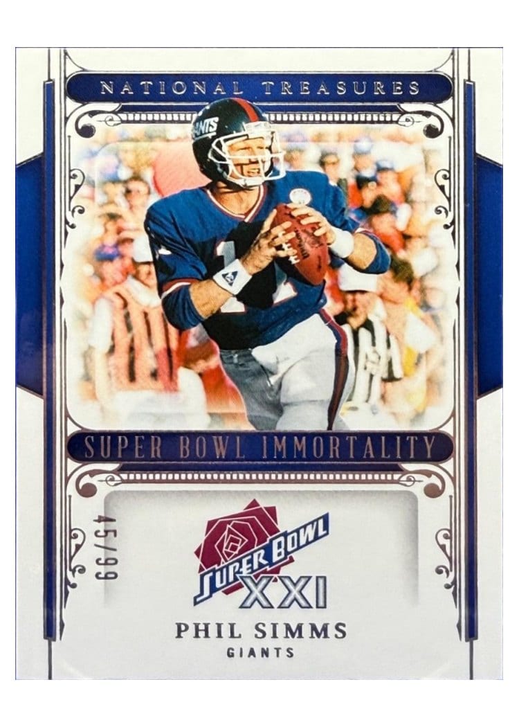 2025 Panini National Treasures Super Bowl Immortality Phil Simms #7 card
