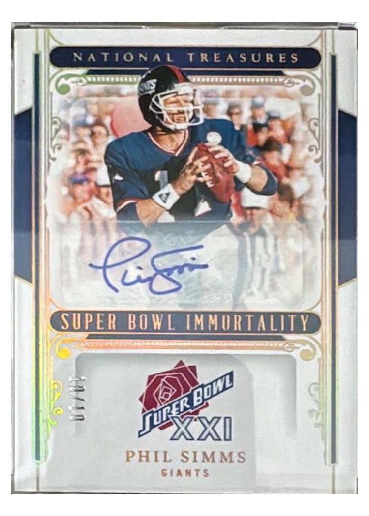2025 Panini National Treasures Super Bowl Immortality Signatures Phil Simms #7 card