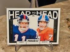 2024 Panini Encore Pinnacle Head to Head Phil Simms/John Elway #11 card
