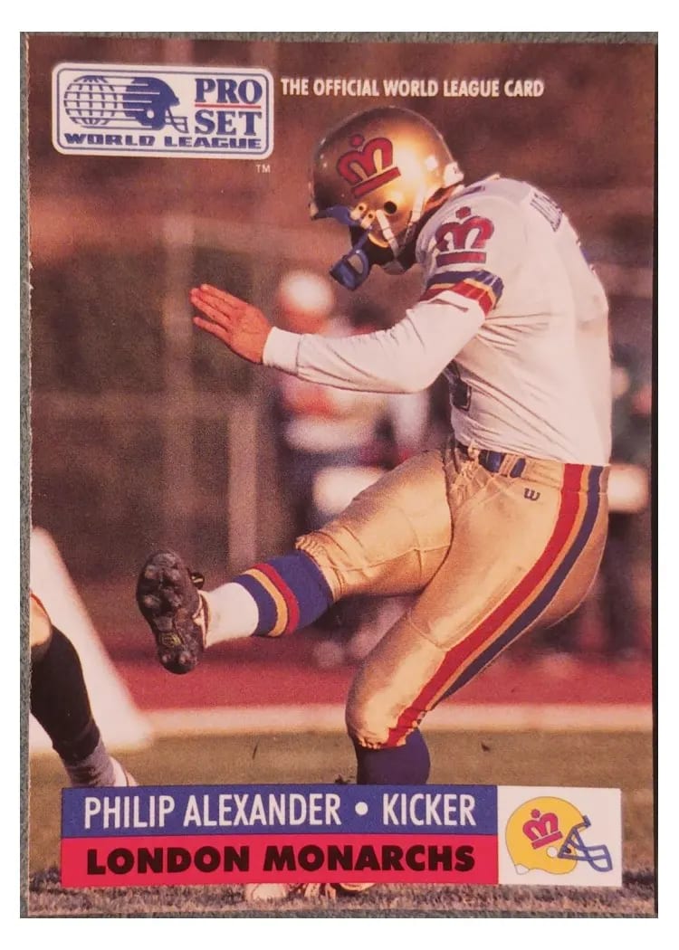 1991 Pro Set Wlaf Philip Alexander #71 card