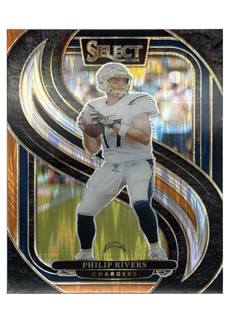 2024 Panini Select Base Set Philip Rivers Black Orange Prizm Shock #187 card