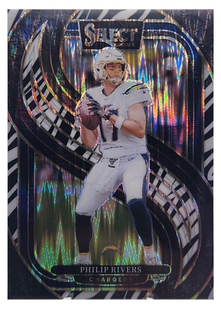 2024 Panini Select Base Set Philip Rivers Zebra Prizm Shock #187 card