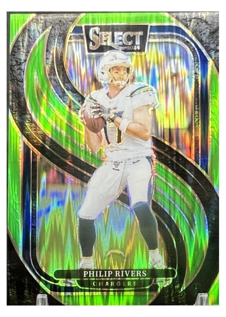 2024 Panini Select Base Set Philip Rivers Neon Green Prizm Shock #187 card