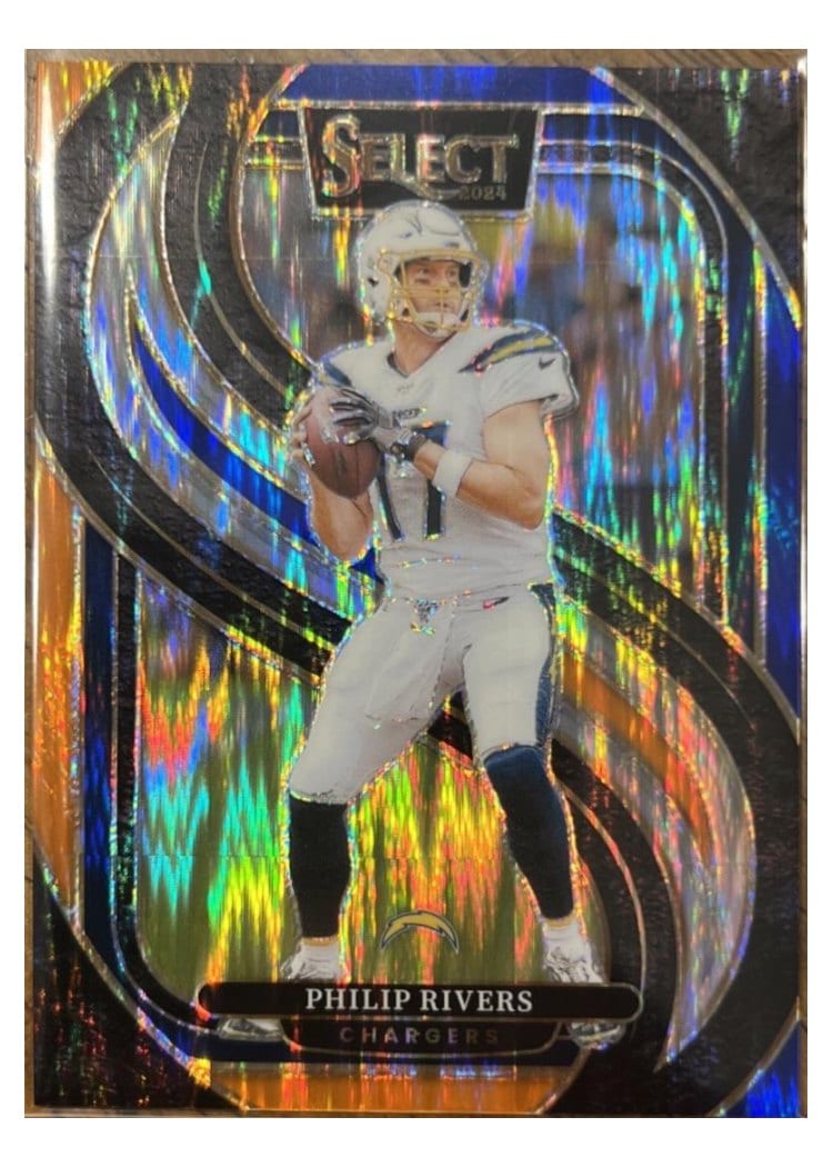 2024 Panini Select Base Set Philip Rivers Blue Orange Prizm Shock #187 card