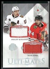 2023-24 Upper Deck Ultimate Collection Ulti-Mates Dual Jersey Philipp Kurashev/Seth Jones #UTM-JK card