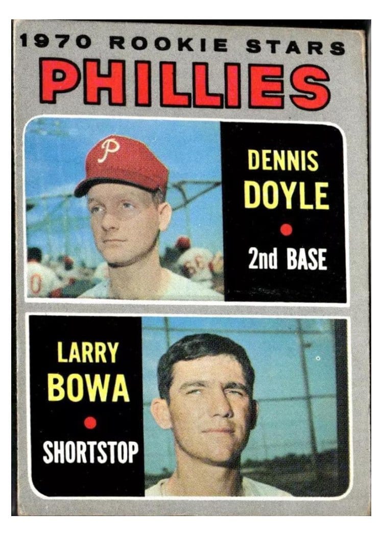 1970 Topps Phillies 1970 Rookie Stars: Dennis Doyle / Larry Bowa #539 card