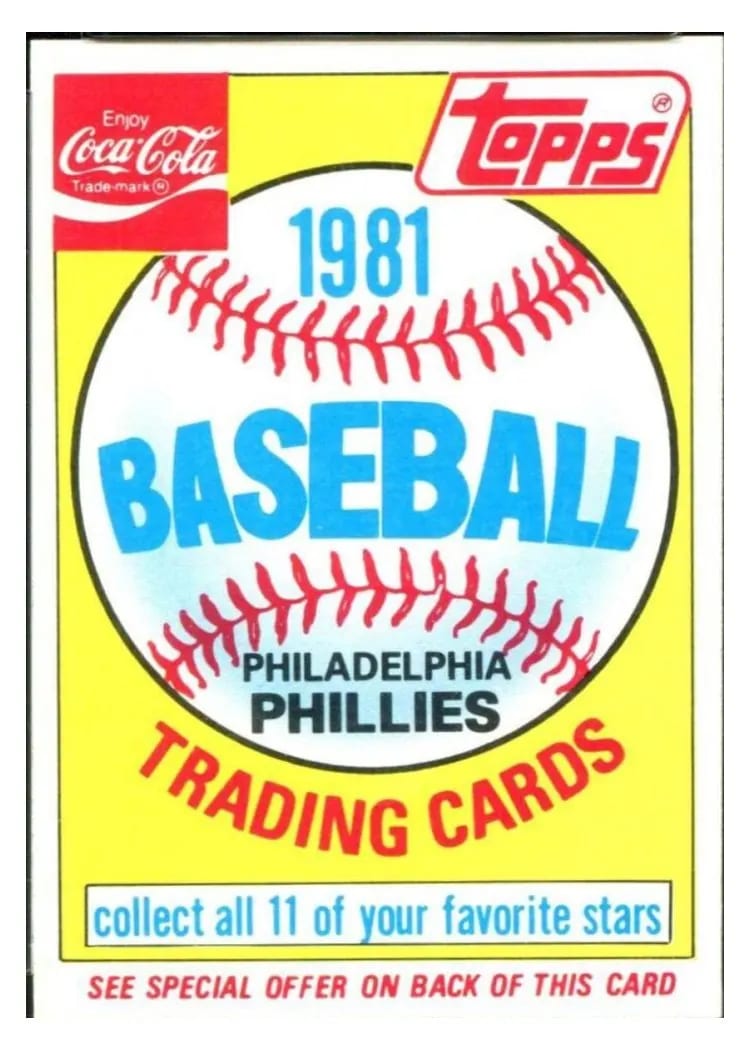 1981 Coca Cola Phillies Header card